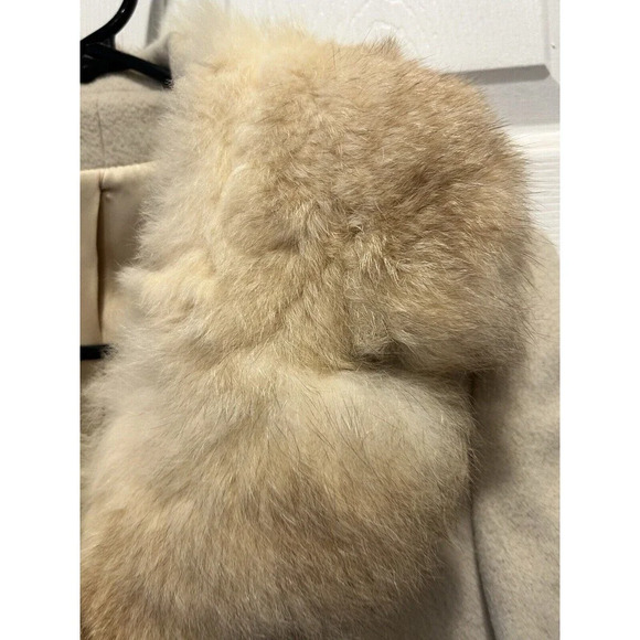 VTG Alorna Holly Plush Womens Short‎ Wool Double Breasted Coat Off White Medium - Picture 4 of 9